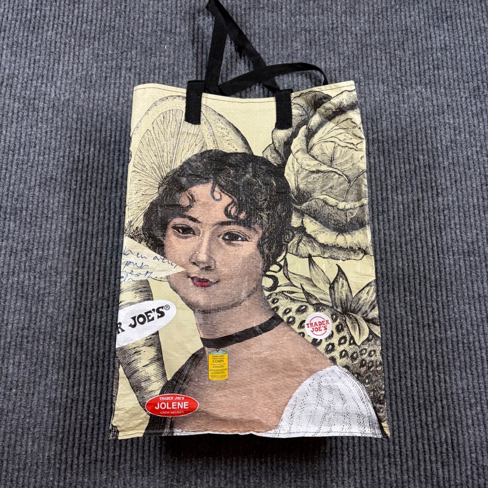 Trader Joes Jolene Joni Jose Joel Reusable Grocery‎ Tote Bag Eco Friendly Cream